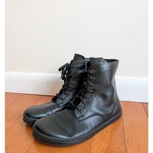 Peerko Women's Breeze Zip-Up Black Barefoot Zero Drop Boots 39 Leather